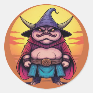 Pegatina Redonda Magic Master Mushroom Minion