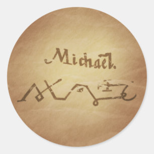 Pegatina Redonda Magic Seal Angel Michael Protection Magic Charms