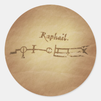 Pegatina Redonda Magic Seal Angel Raphael Protection Magic Charms