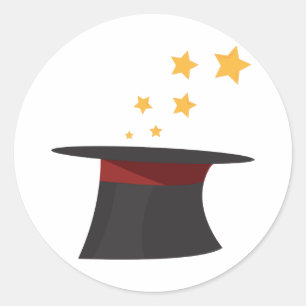 Pegatina Redonda Magic Top Hat