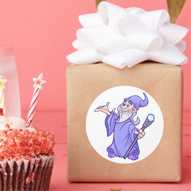 Pegatina Redonda Mágica brujería mago mago (Fiesta)