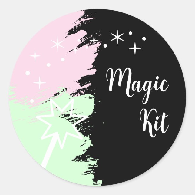 Pegatina Redonda Magical Birthday Magic Kit (Anverso)