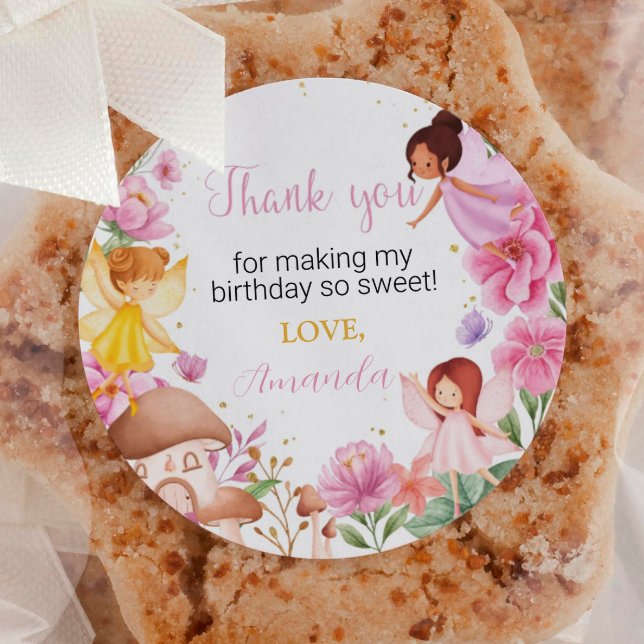 Pegatina Redonda Magical Fairy Labels Birthday Baby Shower (Subido por el creador)
