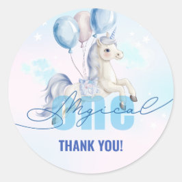 Pegatina Redonda Magical Unicorn 1st Birthday