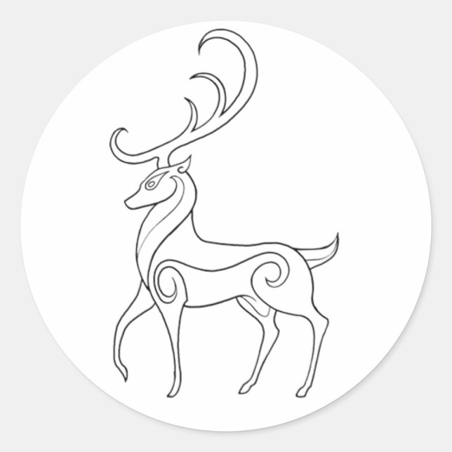 Pegatina Redonda Magick - Stag (Anverso)