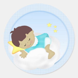 Pegatina Redonda Magnates de Invitación y ducha para niños pequeños