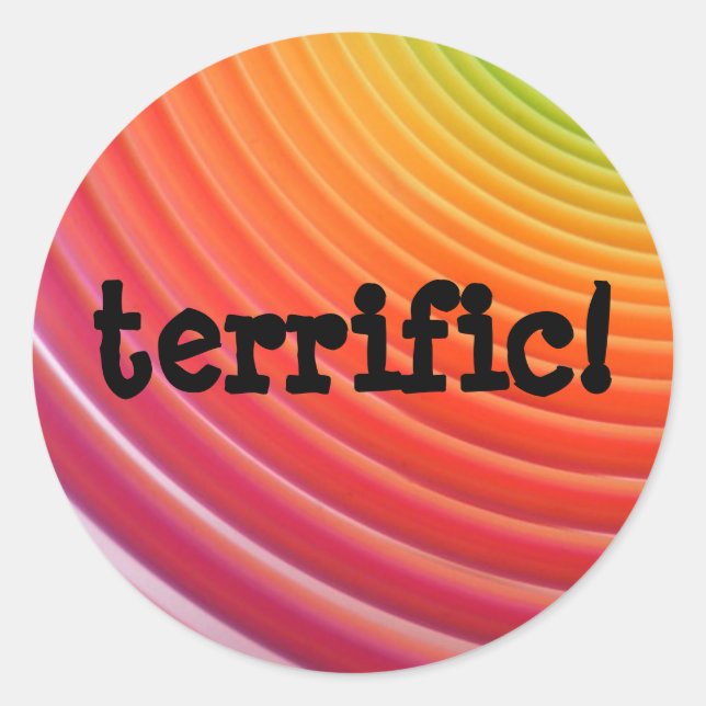 Pegatina Redonda Magnífica hoja arcoiris (Anverso)