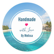 Magnífica playa tropical azul hecha a mano con amo