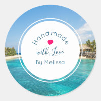 Magnífica playa tropical azul hecha a mano con amo