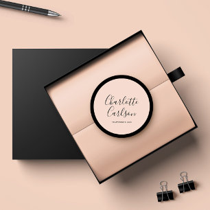 Pegatina Redonda Magnífica tipografía con guiones modernos de lujo 