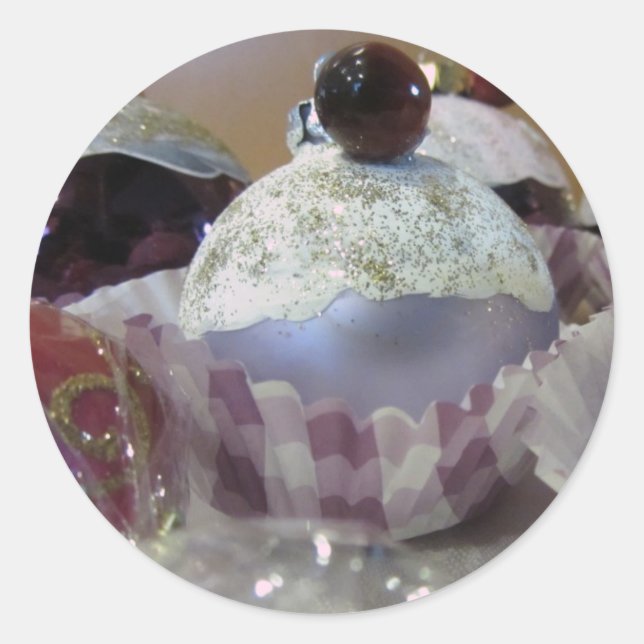 Pegatina Redonda Magnífico Cupcake Glaseado (Anverso)