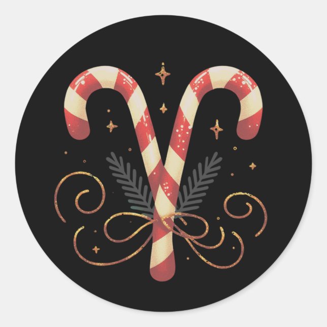 Pegatina Redonda Magníficos stickers de Navidad (Anverso)