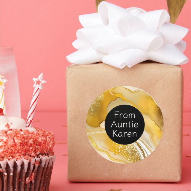 Pegatina Redonda Magníficos stickers de Navidad personalizados (Fiesta)