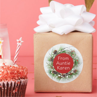 Pegatina Redonda Magníficos stickers de Navidad personalizados
