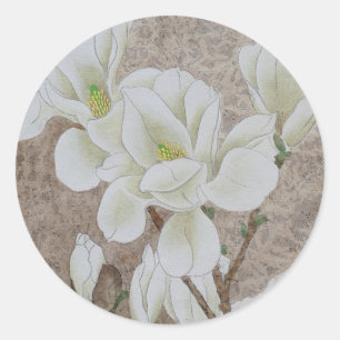 Pegatina Redonda Magnolia Blossom