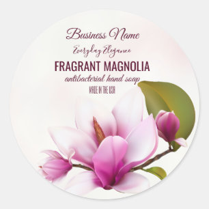 Pegatina Redonda Magnolia Flower Business