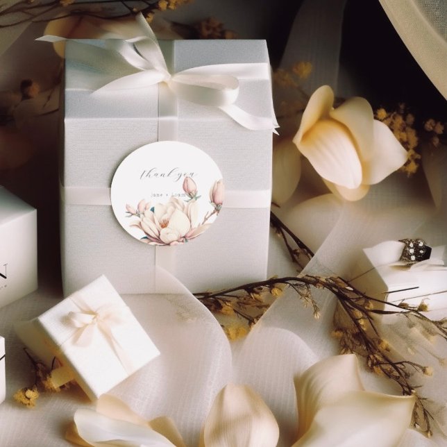 Pegatina Redonda magnolia rosado  (Subido por el creador)