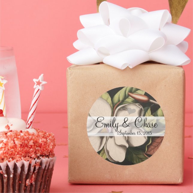 Pegatina Redonda Magnolia Vintage Wedkers (Fiesta)