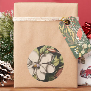 Pegatina Redonda Magnolia Vintage Wedkers