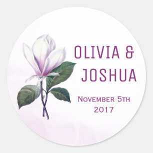 Pegatina Redonda Magnolia Wedding Stickers