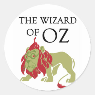 Pegatina Redonda Mago de Oz Cowardly Lion