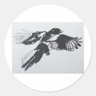 Pegatina Redonda Magpie