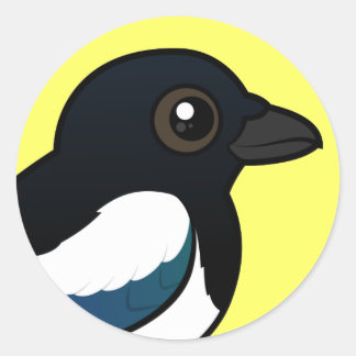 Pegatina Redonda Magpie de bollo