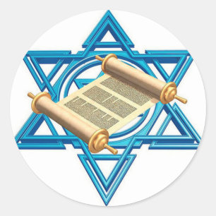 Pegatina Redonda Maguen David Torah