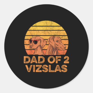 Pegatina Redonda Magyar Vizsla Cita Para Un Papá Vizsla