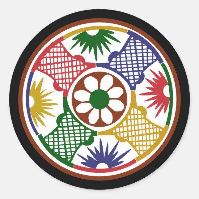 Pegatina Redonda Mah Jongg One Circle (Anverso)