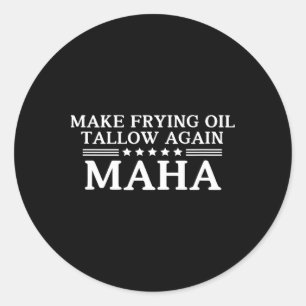Pegatina Redonda Maha Hacer Aceite de Fritura Tallow de Nuevo Dejar