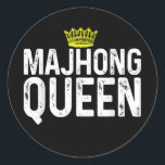Pegatina Redonda Mahjong Queen Gift For Mom Mother Tile Game Lover<br><div class="desc">Mahjong Queen Gift For Mom Mother Tile Game Lover Players Gift. Perfect gift for your dad,  mom,  papa,  men,  women,  friend and family members on Thanksgiving Day,  Christmas Day,  Mothers Day,  Fathers Day,  4th of July,  1776 Independent day,  Veterans Day,  Halloween Day,  Patrick's Day</div>