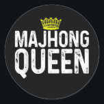 Pegatina Redonda Mahjong Queen Gift For Mom Mother Tile Game Lover<br><div class="desc">Mahjong Queen Gift For Mom Mother Tile Game Lover Players Gift. Perfect gift for your dad,  mom,  papa,  men,  women,  friend and family members on Thanksgiving Day,  Christmas Day,  Mothers Day,  Fathers Day,  4th of July,  1776 Independent day,  Veterans Day,  Halloween Day,  Patrick's Day</div>