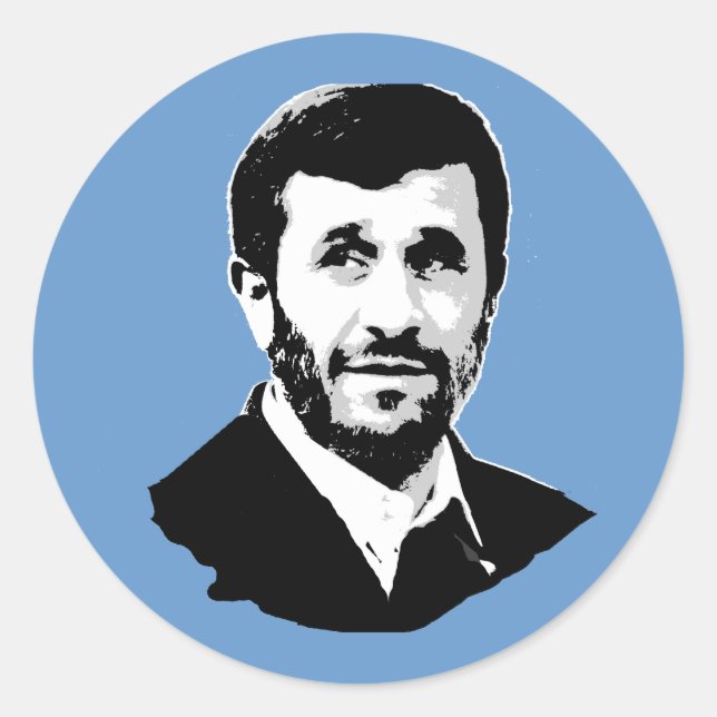 Pegatina Redonda Mahmoud Ahmadinejad (Anverso)