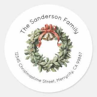 Pegatina Redonda Mailing Labels, Christmas Labels, Address