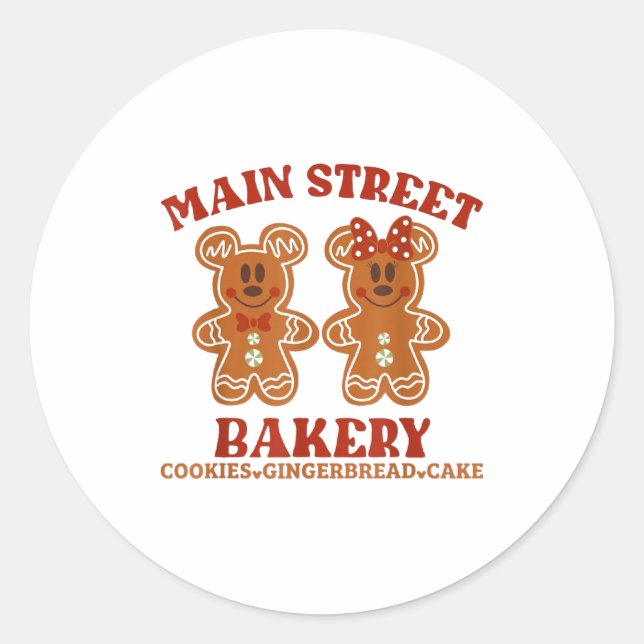 Pegatina Redonda Main Street Bakery Cookies Gingerbread Cake Christ (Anverso)