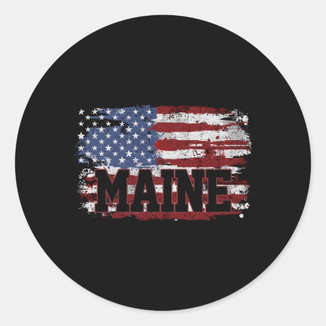 Pegatina Redonda Maine (Anverso)