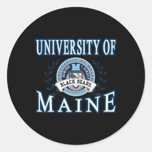 Pegatina Redonda Maine Black Bears Laurels