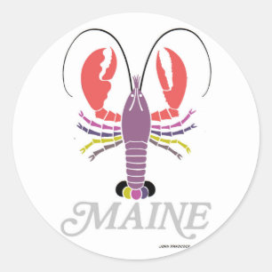 Pegatina Redonda Maine Lobster