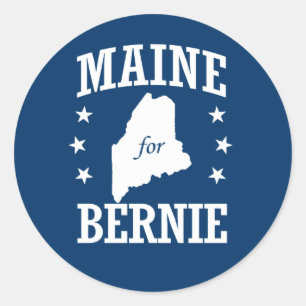 PEGATINA REDONDA MAINE PARA BERNIE SANDERS