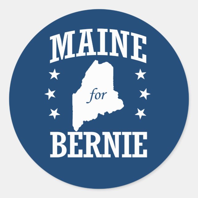 PEGATINA REDONDA MAINE PARA BERNIE SANDERS (Anverso)