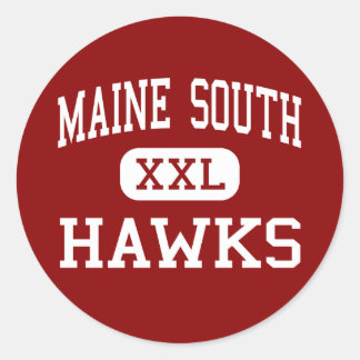 Pegatina Redonda Maine South - Hawks - High - Park Ridge Illinois