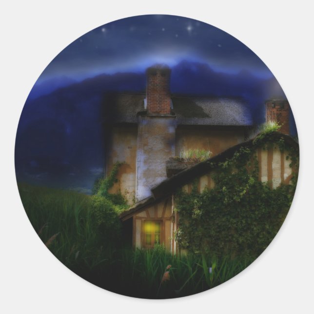 Pegatina Redonda Majestad de la Noche Silenciosa (Anverso)