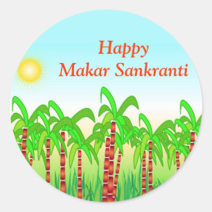 Pegatina Redonda Makar Sankranti - Festival indio