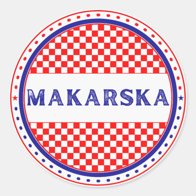 Pegatina Redonda Makarska City Pride Emblem – Croatian Identity (Anverso)