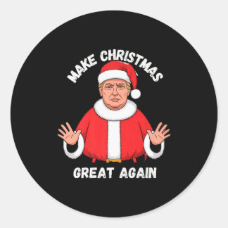 Pegatina Redonda Make Christmas Great Again Funny Santa Trump Premi