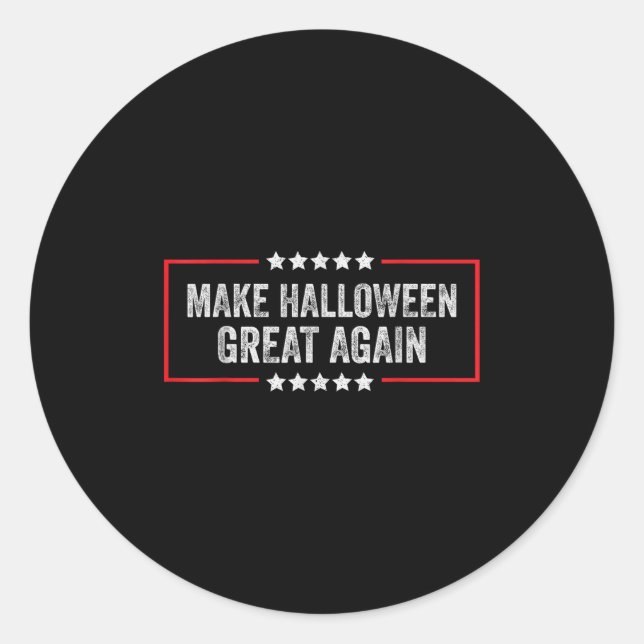 Pegatina Redonda Make Halloween Great Again  (Anverso)