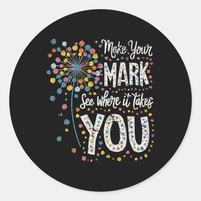 Pegatina Redonda Make Your Mark Happy Dot Day 2024 Dandelion (Anverso)