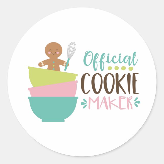 Pegatina Redonda Maker Oficial de cookies (Anverso)