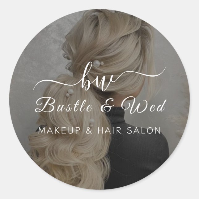 Pegatina Redonda Makeup Hair Salon (Anverso)